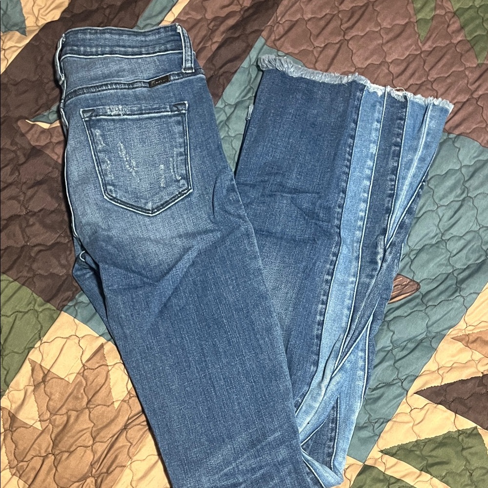 KanCan Distressed Blue Flare Jeans Western